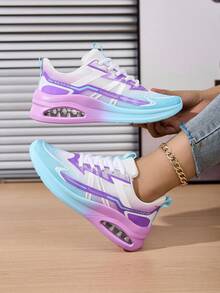 Zapatillas deportivas minimalistas, ligeras y versátiles de mujer con estilo coreano casual, con cojín de aire, malla transpirable y cómoda, con cordones