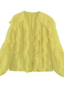 1 Stück Damen bequeme, lässige einfarbige Jacke