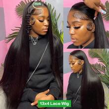 bling hair Straight Wear And Go Glueless Wigs Human Hair 6x4 5x5 9x6 Pre Plucked Pre Cut Lace Wig 200% Density 28 30 Inch Invisible Strap 360 Full Lace Frontal Drawstring Wig 36 Inch 13x4 13x6 Transparent Lace Front Human Hair Wigs For Women Natural Black Wig - Natural Black - 查看 10
