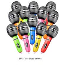 3/6/12/18/24/36 Stücke aufblasbare Party Mikrofon Ballons mit Buchstabendesign - 9.4 Inch PVC Material Fake Mikrofon Ballons Requisiten, geeignet für Weihnachten, Halloween, Laternenfest, Thanksgiving, Geburtstagsfeiern und Konzerte - lebendige gemischte Farben, ohne Strombedarf, Festival Aktivitäts-Accessoires, Witz-Design, strapazierfähige Geburtstags-/Party-Dekorations-Ballons