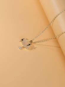 Cubic Zirconia Decor Cloud Pendant Necklace - Vàng - Xem 4