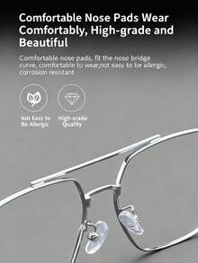 1副男女通用金属双梁大镜框透明镜片多边形眼镜 - 無色 - 查看 11