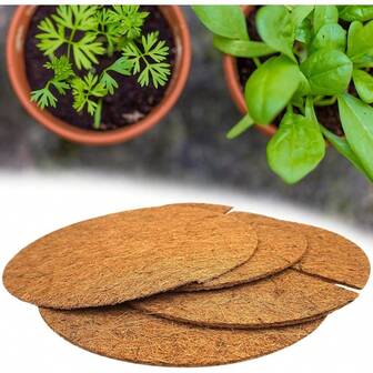 1 Winter Plant Frost Protection Coconut Fiber Covering Pads, 15.7 Inches / 40cm Diameter Plant Protection Covers With Coconut Shell Covering Rings, Cold Weather Cover, Coconut Shell Ring, Weatherresistant Cover, Winter Covers, Plant Covers