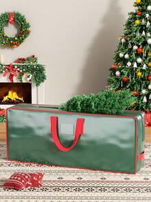 1 pieza Bolsa de almacenamiento exclusiva de Navidad, bolsa de regalo, bolsa de decoración del hogar, bolsa de almacenamiento de gran capacidad al por mayor, diseño impermeable, reutilizable, adecuada para regalos, artículos grandes a prueba de polvo, ropa, suministros navideños, juguetes, bolsas portátiles de alimentos - Verde - Ver 4