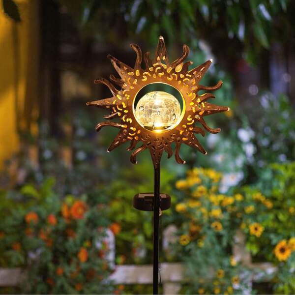 1pc Solar Powered Garden Decor Landscape Light, Outdoor Solare Light For Pathway, Lawn, Yard, Camping, Outdoor Lighting