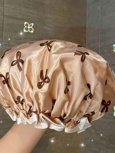 Waterproof Double-Layer Shower Cap Elastic Shower Hair Cap For Men, Women & Children Adult Kitchen Oil-Proof Face Mask Cap For Shower Use To Prevent Hair Wetness, Not Suitable For Sleeping