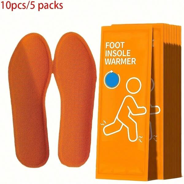 10 Pcs/5 Pcs/1 Pc Self-Heating Insoles - 12 Hours Of Warmth, No Batteries Or Electricity Required, Instantly Warm Up Cold Feet, Insoles (No/) - Suitable For Winter, Camping, Office Use, Heated Insoles, Warm Feet Patches, Winter Warm Feet Hot Patches