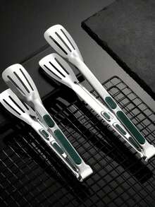 1 st. halkfri, värmebeständig mattång i rostfritt stål, lämplig för kött, sallader, bröd, grillning, buffémåltider, köksredskap, viktigt köksverktyg. - Multifärgad - Visa 2