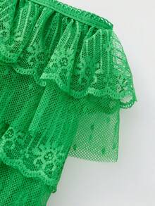 Women Lolita Bloomers Cute Ruffle Shorts Lace Pumpkin Pants Sexy Boyshorts Layered Bottoms Y2k Sweet Kawaii Pettipants - 綠色 - 查看 10