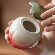 1 Piece Of Simulated Ceramic Fruit Persimmon Money Jar, Tea Sealed Jar, Creative Strawberry Ceramic Jar, Home Decoration Ornament