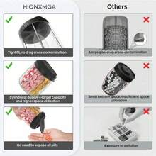 Large Pill Organizer, Supplement Organizer For Holding 6 Various Vitamins, Pill Box Case With Anti-Mixing & Wide Opening Design, Medication Dispenser For Easy Meds Retrieval, Medication Sorting | Stylish Medication Holder | Pill Box - - 藍色的 - 查看 10