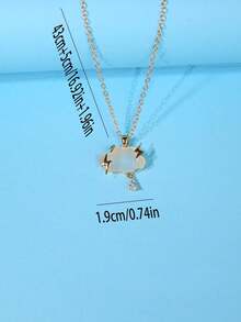 Cubic Zirconia Decor Cloud Pendant Necklace - Vàng - Xem 7