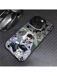Anime HUNTER*HUNTERS Handyhülle für iPhone 16, 15, 14 Pro Max, 13, 12, 11 Pro, X, XR, XS Max, 8, 7 Plus - Stoßfeste matte Rückseite, mobiles Zubehör, Popkultur, UV-bedruckt, langlebige Hülle, Popkulturliebhaber, Technikbegeisterte - Transparent Schwarz - Übersicht 1