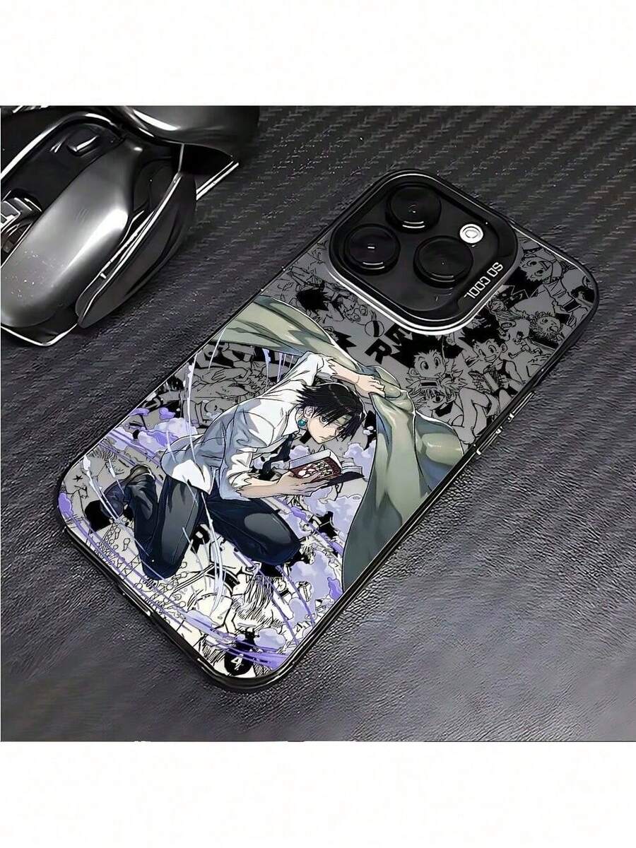Anime HUNTER*HUNTERS Handyhülle für iPhone 16, 15, 14 Pro Max, 13, 12, 11 Pro, X, XR, XS Max, 8, 7 Plus - Stoßfeste matte Rückseite, mobiles Zubehör, Popkultur, UV-bedruckt, langlebige Hülle, Popkulturliebhaber, Technikbegeisterte - Transparent Schwarz - Übersicht 1