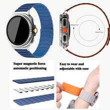 Magnetic Silicone Sports Watch Band Suitable For Samsung Galaxy Watch 8 (40mm/44mm/46mm Classic) And Watch Ultra 47mm (2024-2025 Models) - Adjustable Unisex Smart Watch Strap, Strong Magnetic Clasp, Modern Stylish Design - Multicolor - View 2