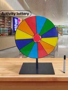 1 Set Lucky Spin Wheel Game, Interactive Pointing Spin Wheel, Fun Manual Colorful Spin Wheel With Sturdy Stand And Free Pen, Suitable For Various Events, Raffles, Classrooms, Retail Stores, Engagement Parties, Wedding Guest Entertainment, Celebrations, Company Events, New Year Parties, Wedding Decor, On-Site Raffle Games, Entertaining Family Activities Spin Wheel. - Multicolor - View 8