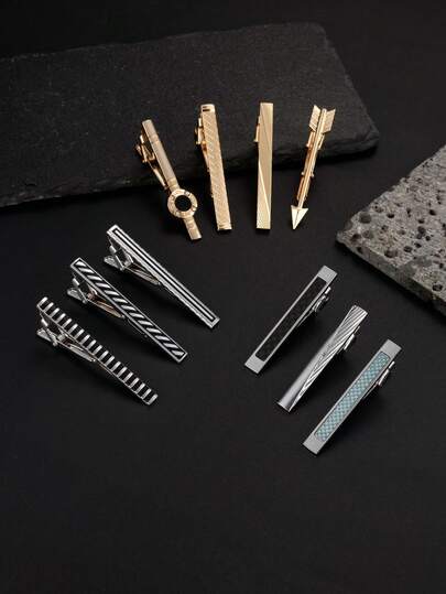 Tie Clips For Men Tie Bar Clip Set For Regular Ties Necktie Wedding Business, Tie Pin Clips Of Men's Tie Clips,Suitable For Teacher Gifts, Friend Gifts, Father Gifts, Men's Gifts