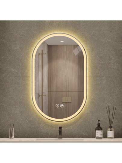 60 90 Cm Oval Frameless Slimme Wand Mirror, Anti Fog Touch Screen Bathroom view 2