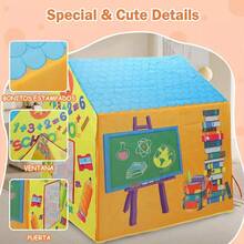Besoner Casa de Campaña para Niños - Tienda de Campaña para Niños de Juguete Plegable con Luces, Parque Infantil Interior y Exterior de Gran Capacidad, Regalos de Navidad para niños(School) - 1 - Ver 2
