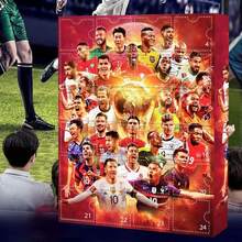 Christmas Football Advent Calendar, 24Pcs World Cup Star Figures & Countdown Surprises, Festive Gift Box For Soccer Fans & Holiday Decoration - 1 Set - Multicolor - View 3