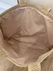 Christian Dior 夏日草编购物袋 米白色经典款 法式慵懒风 - 金色 - 查看 5