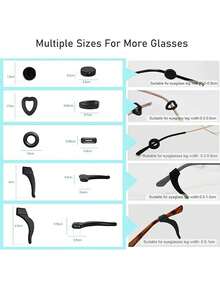 31-Piece Comfort Silicone Anti-Slip Eyewear Frame & Behind-Ear Grip Set | Universal For Fashion Glasses/Readers/Sports Glasses - ZH-62 - View 3
