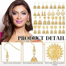 16 Pairs Jhumkas  Earrings For Women Vintage Jhumka Bell Hoop Dangle Earrings Set  Bohemian  Jewelry2025 - 金子 - 查看 6