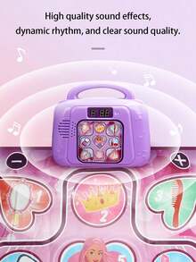 儿童音乐舞蹈游戏垫，多功能电子音乐地板游戏垫，舞蹈玩具游戏，亲子互动游戏垫，儿童益智玩具，男女皆宜，附赠礼品卡 - 粉色 - 查看 5