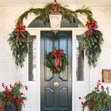 2 Stücke BOTIVIA künstliche Weihnachtsbaum Zweige - Tränenform Tannenkranz mit Tannenzapfen, realistische Immergrün Zweige, ohne Stromversorgung, Innen-/Außendekoration, geeignet für Kamin, Kaminsims, Tisch - Robuste Kunststoff Feiertags Dekoration, für den Heimgebrauch