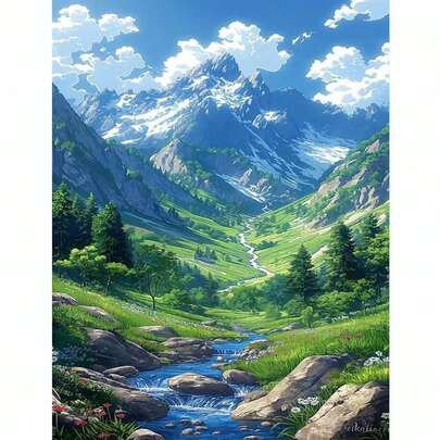 An Adult Digital Oil Painting Kit For Beginners,"The Fields In Spring" Oil Painting Kit, Diy Home Decorative Art Paintings, The Best Gift Wall Paintings16x20inch