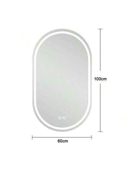 60 100 Cm Oval Frameless Slimme Wand Mirror, Anti Fog Touch Screen Bathroom view 5