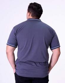 Men's Polo Shirt Embroidered Cotton Casual Shirts Various Colors Polo Collar T-Shirt Plus Size Work - Màu xám đen - Xem 5