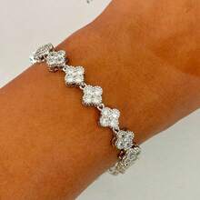 Riviera Bracelet For Women, Luxury Semi-Jewelry Plated In White Rhodium, Studded With Zirconias, Point Of Light - Bạc - Xem 1