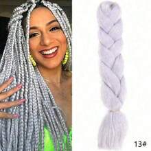 Extensiones de trenzas sintéticas de color ombre afro de 24 pulgadas de largo para mujeres, cabello Kanekalon