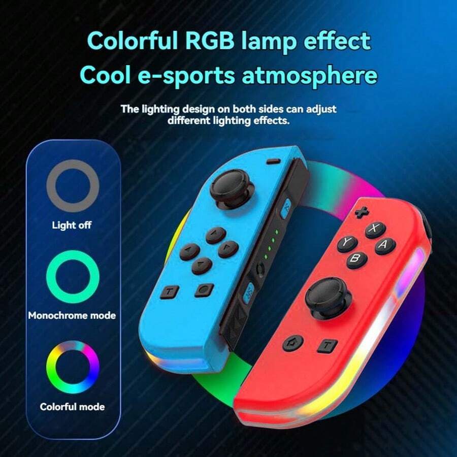 Switch 左右游戏控制器，带 RGB 灯唤醒、振动、运动感应、Joycon 蓝牙控制器，500mAh丨 SHEIN香港