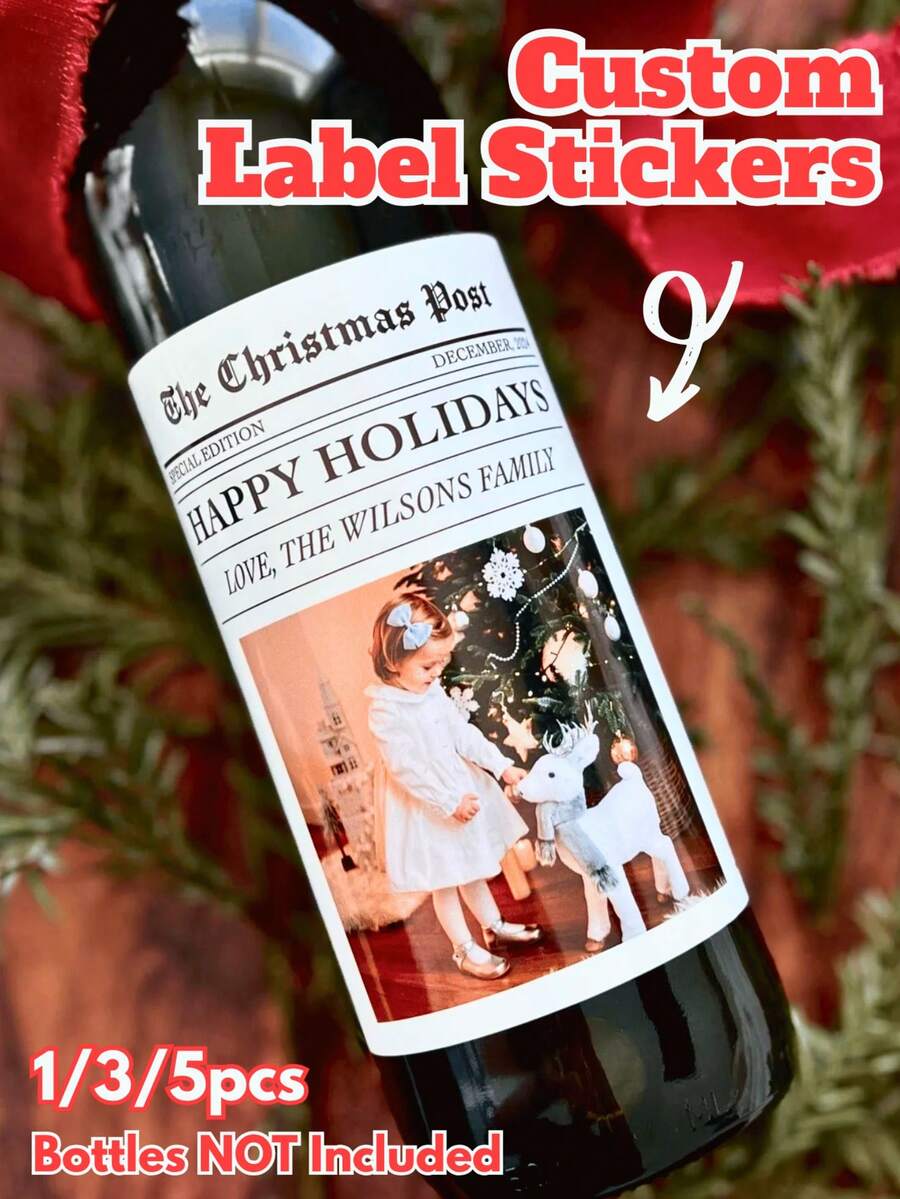 1/3/5 件定制酒标防水标签定制照片酒标黑白照片伴娘求婚报纸标签伴娘酒标求婚礼盒你愿意做我的伴娘吗伴娘有趣的伴娘大写黑白伴娘伴娘求婚酒标结婚礼物周年纪念礼物订婚礼物给他/她的礼物 - 多色(Style-3) - 查看 1