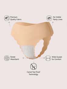 5pcs/Set Women Seamless High Waist Thong Panties, Invisible Wavy Edge, Suitable For Yoga & Fitness, Prevention - Multicolor - View 6