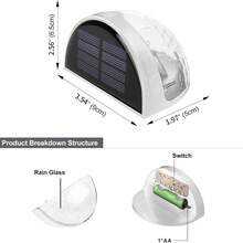 2/4/6 件装太阳能围栏灯、太阳能甲板灯、太阳能壁灯、太阳能防水壁挂式户外围栏灯、白色 LED 灯，适用于花园、家居、露台、庭院、车库、露营、楼梯照明、生日、万圣节、圣诞节派对装饰礼品（白色 - 白光） - 白色-暖光 - 查看 4