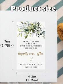 彩排晚宴回礼标签、绿色植物主题彩排晚宴标签、现代婚礼彩排晚宴感谢标签、彩排派对回礼标签 - 彩色 - 查看 10