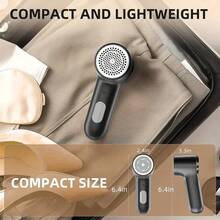 便携式电动除毛器 - USB快速充电，高效织物除毛器，适用于衣物和床上用品，设计小巧，数字显示，可充电锂电池，适合居家和旅行使用，除毛器，床上用品护理，现代美学，结构坚固耐用 - 彩色 - 查看 6