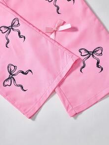 Tween Girl Graphic Print Long Sleeve Top And Butterfly Print Pants Set - White - View 6