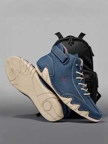 Salkin 手工休闲男鞋，透气设计师靴，带钩环松紧带，舒适防滑耐磨平底皮鞋，户外活动踝靴，春秋冬