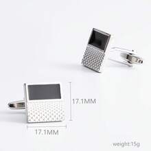 1 Pair Fashion Luxury Gentle Men Silver Copper Cufflinks For Business - Silver - View 3