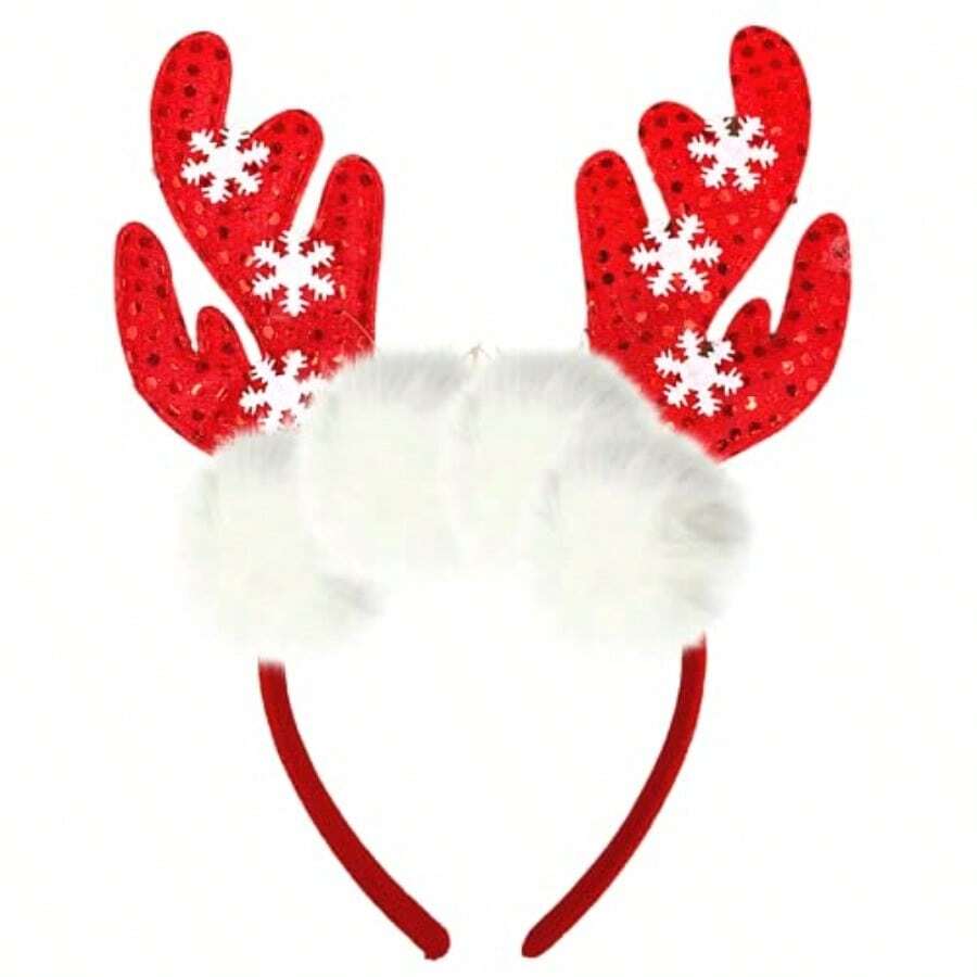 Needzo Red Rkly Antler Eadband Cristmas 2024 Oliday Air Accessory One ...