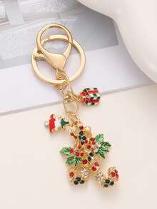 1 Peça Novo Chaveiro de Moda de Natal com Conjunto de Diamantes, Sino de Árvore de Natal Divertido, Chave de Carro, Bolsa, Acessórios Pendentes Estilosos e Fofos, Chaveiro Inicial, Encantos de Bolsa para Chave, Chaveiro de Letra Fofa para Mulheres, Estudantes, Bolsa, Mochila, Acessórios, Dia dos Namorados, Acessórios de Carro, Encantos de Bolsa, Presentes de Natal, Presentes para Mãe, Presentes para Damas de Honra, Presentes para Amigos, Presentes para Professores, Decoração de Natal