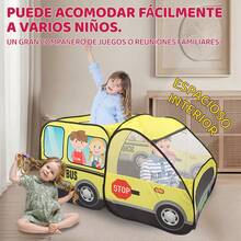 KOUQIYA Tienda de campaña desplegable para Autobús Escolar,Casa de Campaña para Niños Infantil,Carpa Tipi Segura y Fácil De Armar Disponible,Regalos de Navidad,Juguetes para Pascua(Amarillo) - Amarillo - Ver 3