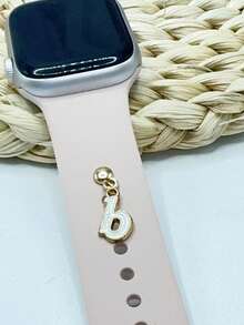 1pc Diamond Encrusted 26 English Letter Charm, Suitable For Silicone Watch Band Decoration - one-size - View 71