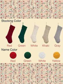 Personalized Handmade Knitted Knitted Letter Name Christmas Stockings, Christmas Decoration, Christmas Gift Storage, Knitted Socks, Best Gift For Kids, Family, Friends - Multicolor - View 10
