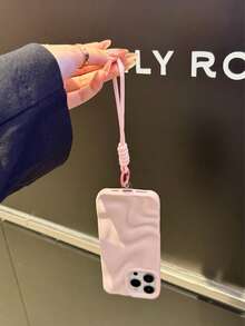 1pc Minimalist High-End Water Wave Pattern Phone Case + Lanyard Compatible With IPhone11, 11Pro, 11ProMax, 12, 12Pro, 12ProMax, 13, 13Pro, 13ProMax, 14, 14Pro, 14Plus, 14ProMax, 15, 15Pro, 15Plus, 16, 16Pro, 16ProMax, 16Plus/17/17Pro/17ProMax