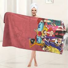 1 Pc One Piece Bath Towel, Quick-Drying Towel, Christmas Gift, Cute Cartoon Print, Suitable For Home, Sauna, Or Hot Spring, Machine Washable, Soft And Comfortable, Suitable For All Seasons, Sauna Towel, Household Towel, Printed Pattern, Modern Design, Microfiber Towel, Soft Fabric, Beach Accessory, Gift For Gift Shoppers, Anime Fans - Multicolor - View 40